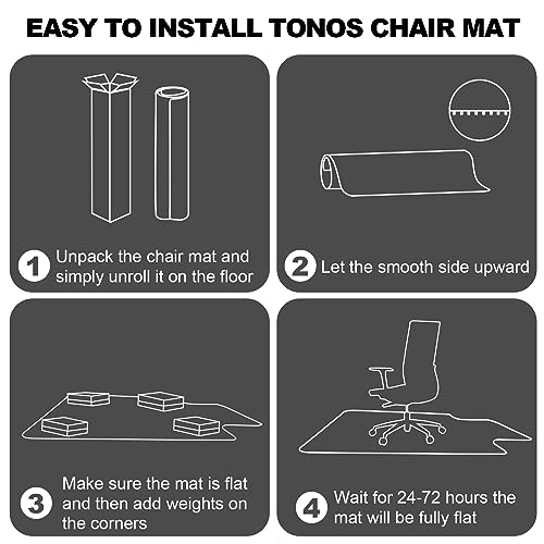 Chair Mat for Carpet- Low Pile (1/4" Thick) Carpet Protector for Office Gaming Computer Desk Chair. Heavy Duty Desk Chair Mat for Carpeted Floors, Semi Transparent (with Lip)