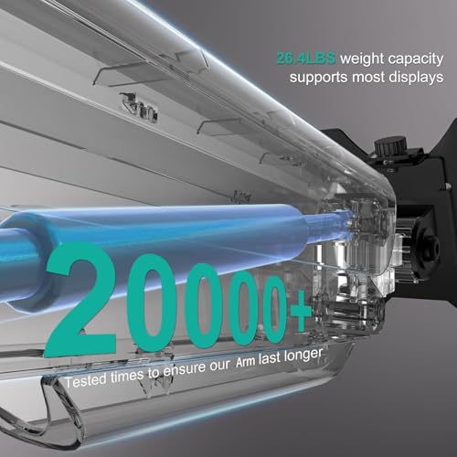 WALI Single Monitor Mount for 13-34 inch Screens, Adjustable Single Monitors Arm, Regular Screen up to 32 inch, 26.4lbs, Computer Monitor Stand for Desk, VESA 75/100mm (GSMP001N), Black