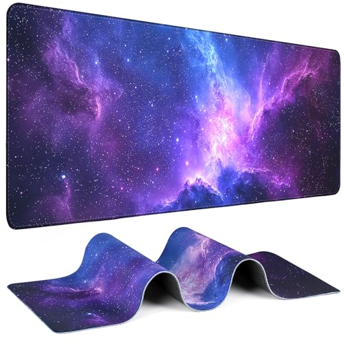 Mouse Pad Gaming - Desk Mat for Keyboard and Mouse - Galaxy Space Large Mouse Pad for Desk, Mousepad (31.5 x 11.8inch) with Non-Slip Base, Desks Pad Mat for Gaming, Office and Home