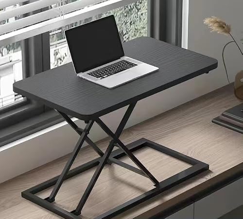 VebaCidi Height Adjustable Sit to Stand Desk Riser, Compact Standing Desktop Converter for Monitor or Laptop, Black