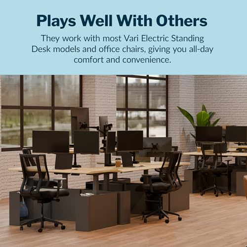 Vari Standing Desk Cubbies – Under-Desk Storage Organizer with PET Felt-Lined Shelves, Drawer, Hook & Cable Management – Tool-Free Installation Electric Standing Desks (Slate)