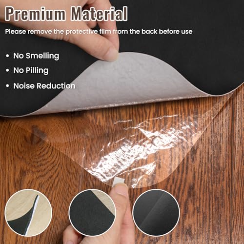 Sycoodeal Office Chair Mat for Hardwood Floor,Slip Resistant Floor Mat for Office Computer Gaming Chair,Heavy Duty Floor Protector for Rolling Chairs,Easy to Clean,Black(40"x48")