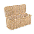 Cable Management Box, Handmade Rattan Cable Organizer with 2 Open Slots, Cord Hider for Power Strip, Router & USB Hub, Registered U.S. Design Patent (D1,112,102), 13" x 5.1" x 5.1", Natural