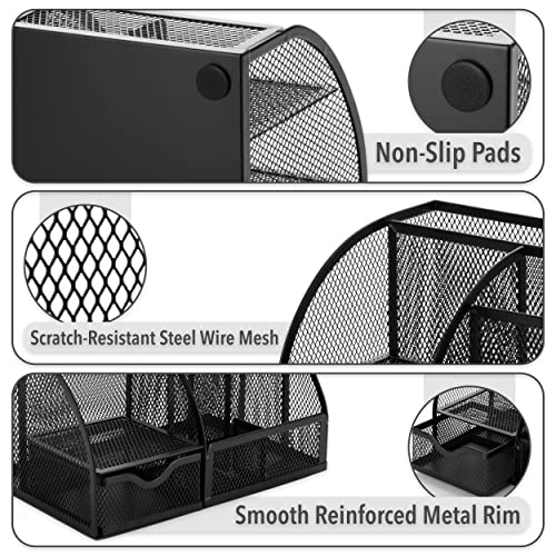 Mr. Pen- Mesh Desk Organizer, Black, Pen Holders Organizers, Desk Pencil Organizer, Pen Holder, Pencil Holder