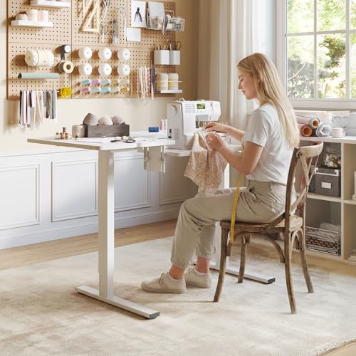 FLEXISPOT Adjustable Sewing Table with Flush Mount Sewing Machine Bed, Sewing Desk with Dual Adjustable Workspace, Electric Sewing Machine Table for Quilting, Crafting, Tailoring and Home Studio Use
