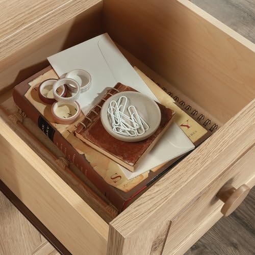 Sauder Hillmont Farm L Desk, Timber Oak Finish