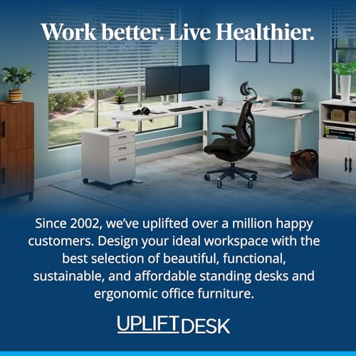 UPLIFT DESK 3-Drawer Mobile File Cabinet - Steel Rolling Filing Cabinet with Lock, Soft-Close Top Drawer, Letter & Legal Size File Storage, Easy Assembly for Home Office (Industrial)