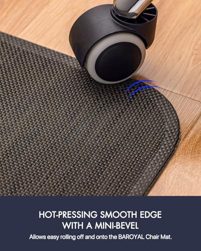 Baroyal Office Chair Mat for Hardwood Floor Under Desk Computer Rolling Chair Mat for Wood/Tile Floor Non-Slip Heavy Duty Desk Rug PVC Plastic Hard Floor Protector 36" x 48" (Espresso)