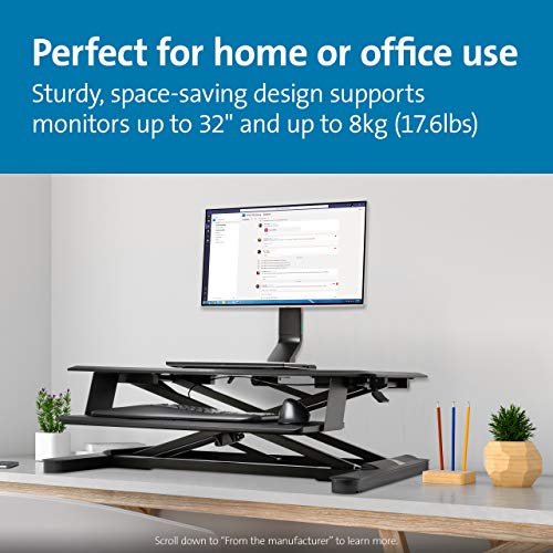 Kensington Single Monitor Desk Mount, C-clamp Vesa Stand Fits up to 32 inch Ultrawide Samsung LG , Low Profile Vertical Mount, Height Adjustable Free Standing Arm,K55512WW Black