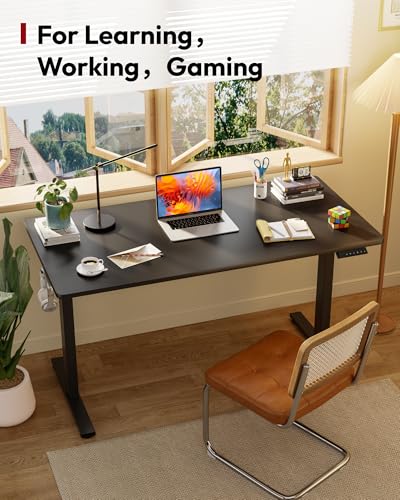SANODESK Electric Standing Desk 71 x 32 Inches, Height Adjustable Sit Stand with Large Splice Board Desktop for Home Office, Computer Workstations，Memory Ergonomic Computer Desk, Black Frame/Black Top