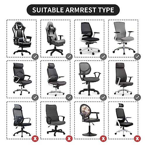 FORCHEER Office Chair Armrest Covers Water Resistant 2PCS Stretch Jacquard Desk Chair Arm Covers for Computer Gaming Chairs Fits 8-13inch Washable Removable-Black