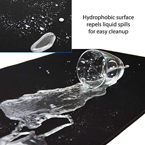 Traverse Ridge Gaming Mouse Pad (5mm) Extended 36 inch | 36x12x0.20 Extra Thick | Black | Stitched Edge, Large Washable Desk Mat