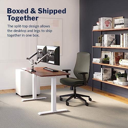 Vari Essential Electric Standing Desk for Home Office – 48x24 Sit-Stand VariDesk, 4 Memory Height Presets, 2-Piece Laminate Wood Top, Sturdy T-Style Legs, Supports 150 Lbs + Easy Assembly (Hazel Wood)