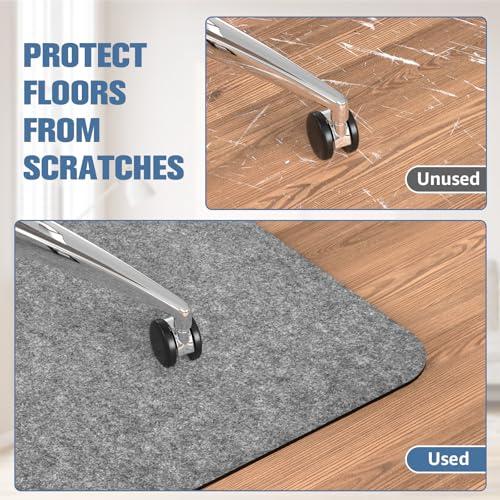 Placoot Office Chair Mat for Hardwood Floor, 55"x35" Computer Chair Rug, Under Desk Mat, Large Anti-Slip Floor Protector for Home Office