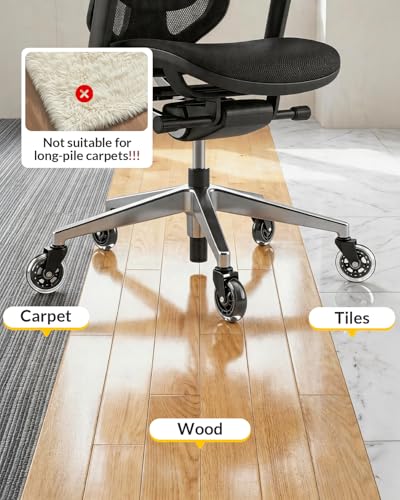 HOLKIE Office Chair Wheels - Universal Fit 3 Inch Roller Blade Casters - Safe for Hardwood Carpet Floors - Heavy Duty Rubber Replacement for Gaming Chairs - Smooth, Silent Glide - Set of 5