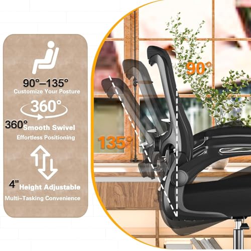 Zeonsit Ergonomic Office Chair - High Back Desk Chair with Adjustable Lumbar Support, Breathable Mesh Back, 330LBS Capacity, Easy Assembly, for Home Office Executive Computer Task
