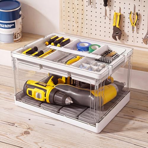 24QT 2Packs Clear Craft Organizers and Storage with Trays, Art Supply Organizer and Storage, Craft Storage Box with Lid for Beads, Markers, Coloring Books, Sewing, Playdoh and Tools Transparent