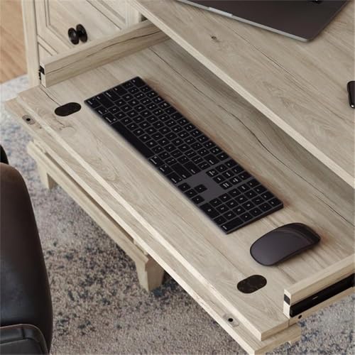 Sauder Hammond Executive Desk in Engineered Wood-Chalk Oak Finish