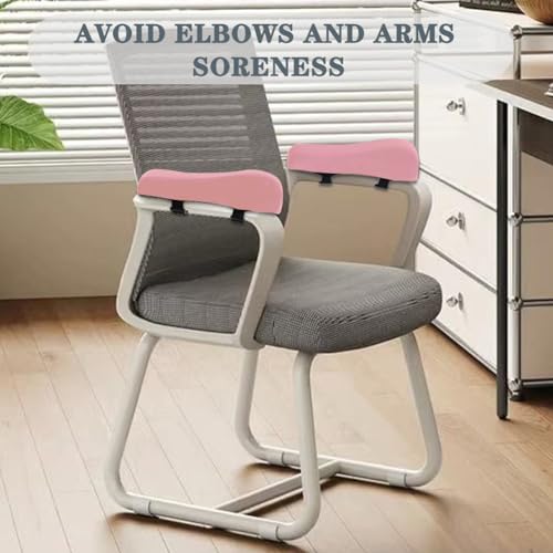 Shapeazy 2 Pack Office Chair Armrest Pads Covers,Arm Rest Pad with Memory Foam Elbow Pillow for Forearm Pressure Relief, Arm Rest Covers for Office Chairs, Wheelchair, Comfy Gaming Chair (Pink)
