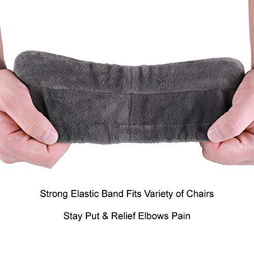 Aloudy Ergonomic Memory Foam Office Chair Armrest Pads, Comfy Gaming Chair Arm Rest Covers for Elbows and Forearms Pressure Relief(Set of 2) (Gray)