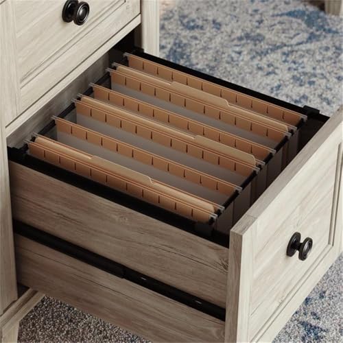 Sauder Hammond Executive Desk in Engineered Wood-Chalk Oak Finish