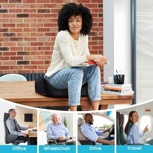 Benazcap Memory Foam Seat Cushion for Office Chair, Ergonomic Chair Cushions for Tailbone Pain Relief, Sciatica & Back Support, Office Chair Cushion & Car Seat Cushion
