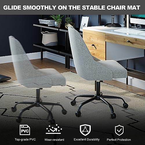 Chair Mat for Carpet- Low Pile (1/4" Thick) Carpet Protector for Office Gaming Computer Desk Chair. Heavy Duty Desk Chair Mat for Carpeted Floors, Semi Transparent (with Lip)