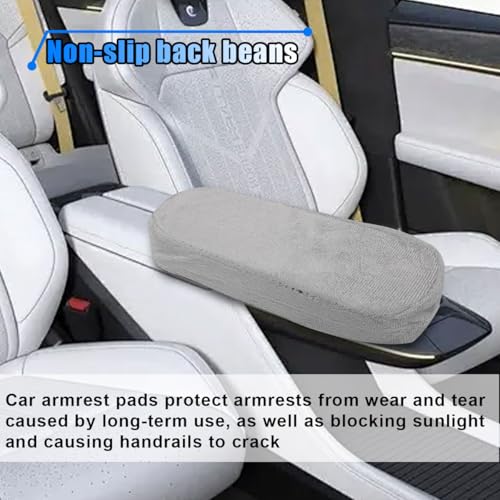 BDZMC 2PCS Car Seat Armrest Covers, Soft & Comfortable Office Chair Arm Pad, Anti-Scratch Car Armrest Cushion, Universal Car Armrest Pillow Protector Cover for Most Cars (Grey)