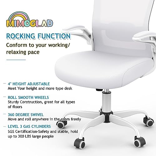 Mimoglad Ergonomic High Back Mesh Office Chair, Adjustable Lumbar Support, Thickened Seat Cushion