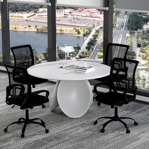 Bonzy Home Ergonomic Conference Room Chairs Set of 10, Rolling Office Chairs with Wheels, Mesh Computer Desk Chair with 360°Swivel, Height Adjustable, 10 Pack