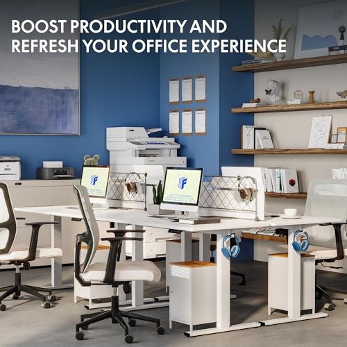 FLEXISPOT 60"x24" One-Piece Electric Standing Desk, 1" Thick Seamless Desktop for Home Office, Study & Multi-Monitor Setup, White