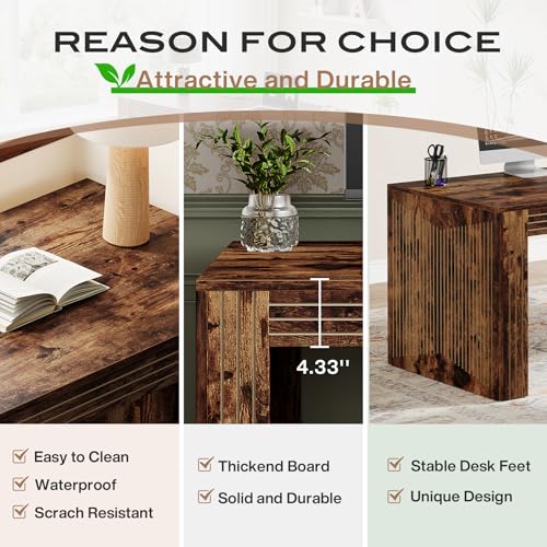 Tribesigns 79-Inch Extra Long Desk, Two Person Double Desk for Home Office, Wooden Long Computer Desk Writing Table for Office, Vintage Brown