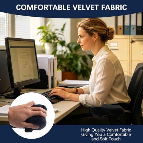Ergonomic Office Chair Arm Pads, Memory Foam Armrest Cushions for Desk Chair Gaming Chair, Elbow Pressure Relief, 2 Pack