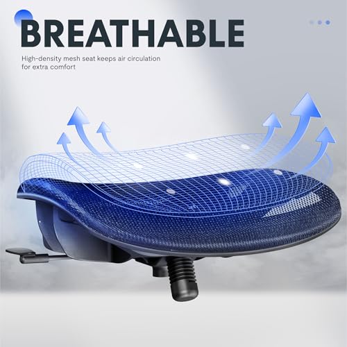 FLEXISPOT Ergonomic Office Chair with Footrest, Mesh High Back Computer Chair, Home Office Desk Chairs, with Adjustable Lumbar Support/2D Headrest/Reliable Base, Breathable Mesh Seat, Black, OC3 AIR-F