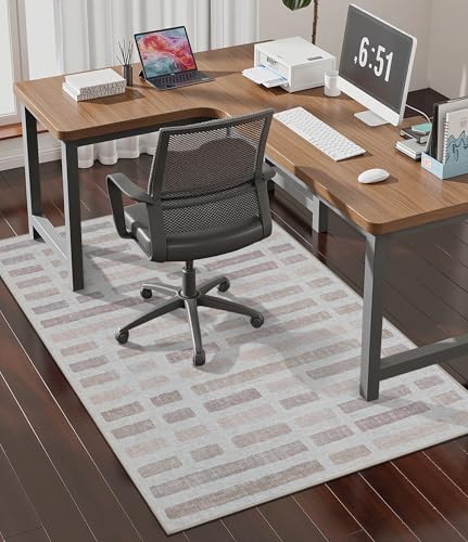 chakme Office Chair Mat for Hardwood Floor, 48"x36" Easy Glide Computer Desk Mat Protector for Rolling Chair Under Desk Rug Nonslip Backing, Machine Wash, (Plaid)
