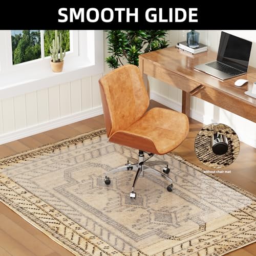 KAISLE Office Chair Mat for Carpet, 32x48 Heavy Duty Clear Plastic Rolling Chair Mat for Carpet Floor, Under Computer Desk Chair Floor Mats Protector Carpeted Floors