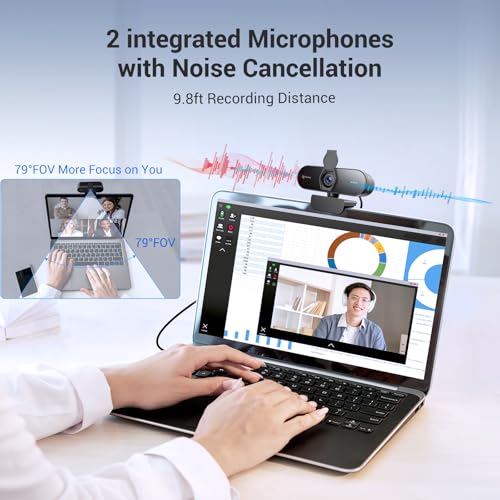 N newline 4K Webcam for PC with PDAF Autofocus, Privacy Cover, Dual Microphones, 4K@30FPS & 1080P@60FPS, Auto Light Correction, Plug & Play USB Camera for Laptop, Mac & Desktop, Streaming