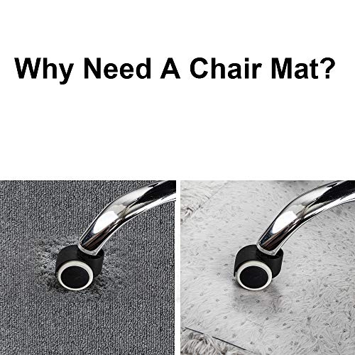 Azadx Clear Office Chair Mat for Low, Standard and No Pile Carpeted Floors, Plastic Computer Desk Chair Mat on Carpet for Easy Rolling, Durable Carpet Protector Mat (36 x 48'' Rectangle)