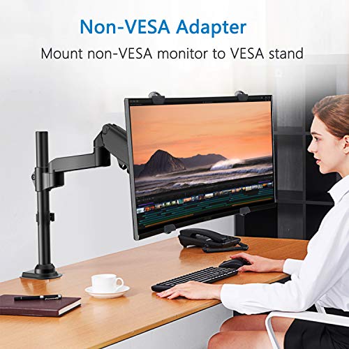 HUANUO 13-32 Inch Monitor Mount 2 Monitors with Non-VESA Adapter Kit-Bundle