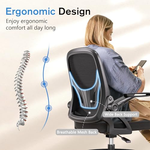 Alolo 450lbs Drafting Chair Tall Office Chair for Standing Desk with Flip-up Armrests,Ergonomic High Desk Chair with Lumbar Support and Adjustable Footrest Ring for Office,Black
