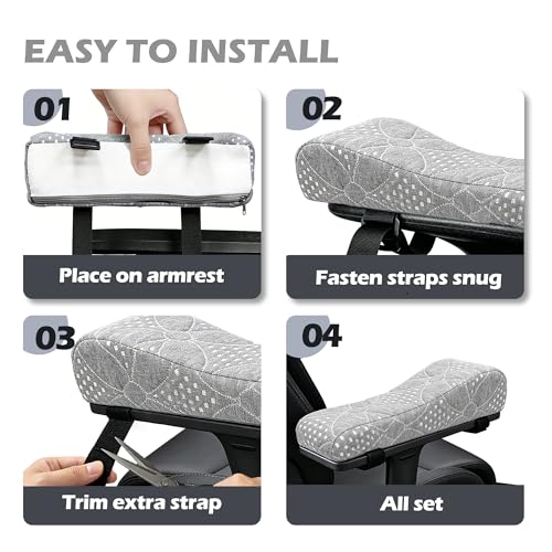 LVYSHOW Soft Office Chair Armrest Pads, Comfort Elbow Pillows, Gray Arm Rest Pads, Set of 2