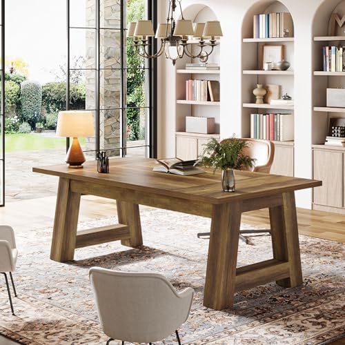 Tribesigns 62.6" Executive Desk, Large Office Computer Desk with Thickened Frame, Modern Simple Workstation Writing Table Business Furniture for Home Office, Rustic Brown