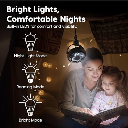 IRIS USA WOOZOO 3.5" Cordless Portable Clip On Fan, USB-C Rechargeable Fan, LED Light, Mosquito Repellent Tray, 360° Tilt, 3 Speeds,Bedside Kitchen Camping Golfing Outdoor Use, White