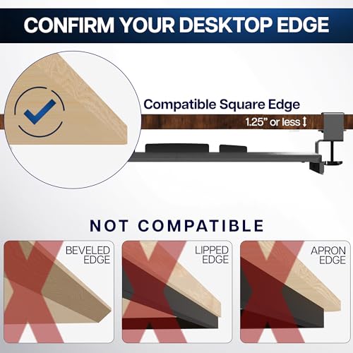 VIVO Large Keyboard Tray Under Desk Pull Out with Extra Sturdy C Clamp Mount System, 27 (33 Including Clamps) x 11 Inch Slide-Out Platform Computer Drawer for Typing, Black, MOUNT-KB05E