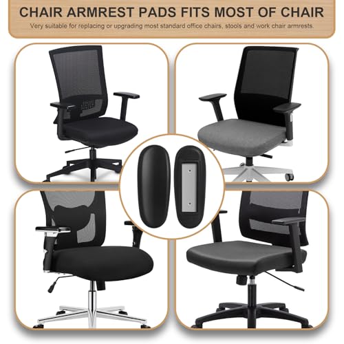 Podoy Office Chair Armrest Pads Replacement Fits Univeral Desk Chair Arms with Mounting Hole Patterns Screws, Desk Armrest Cover 4" x 10" (Pack of 2)