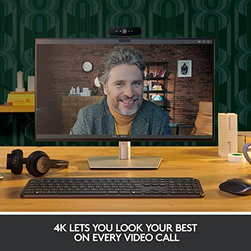 Logitech Brio 4K Webcam, Ultra 4K HD Video Calling (Renewed)