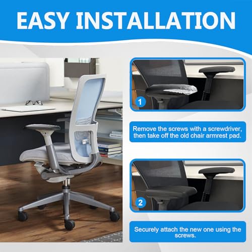 Arm Pads Caps Replacement, Chair Armrest Pads Compatible with Haworth Zody Office Chair 1 Pair (Black)