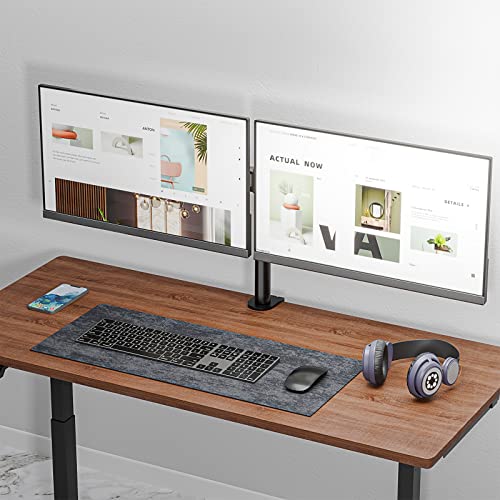 WALI Dual Monitor Stand for Desk, Dual Monitor Mounts for 2 Monitors up to 27 inch, 2 Monitor Desk Mount Holds up to 22 lbs, Height Adjustable Swivel Tilt Rotation, 75x75/100x100mm (M002), Black