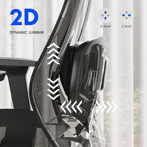 FLEXISPOT Massage Office Chair with Footrest, High Back Ergonomic Desk Chair with Adjustable Headrest, 3D Armrests, 2D Lumbar Heated Shiatsu Massage, 4-Position Recline, Mesh Seat, Black