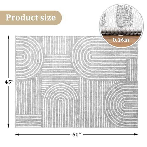 Office Chair Mat for Hardwood Floor, 60"x45" Easy Glide Computer Desk Mat Protector for Rolling Chair Under Desk Rug Nonslip Backing, Machine Wash, (Modern)